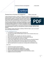 Terms of Business For Cranleys Chartered Accountants As at 01 Janaury 2010