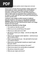 Typical: Job Interview Questions For New Grads