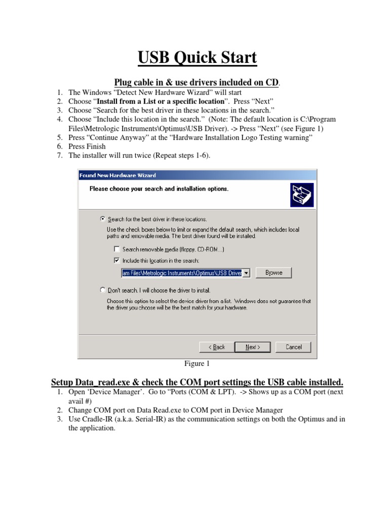 USB Quick Start: Plug Cable in & Use Drivers Included On CD | PDF ...