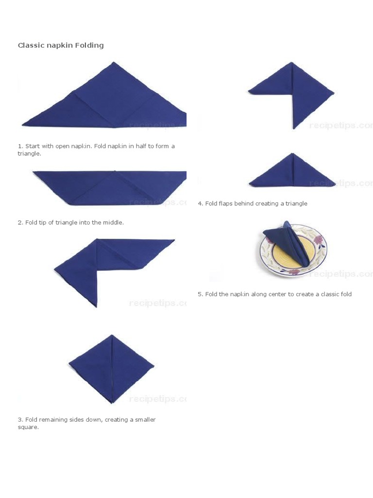 Napkin Folding PDF Leisure Nature
