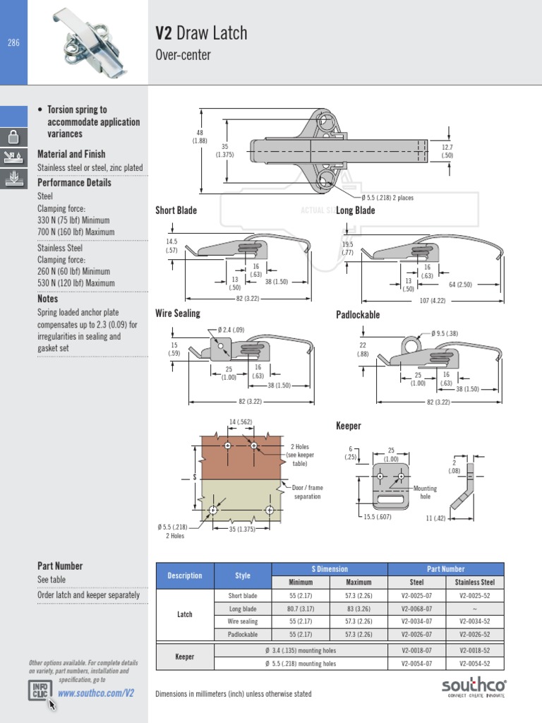 V2 Draw Latch: Over-Center | PDF | Manufactured Goods | Nature