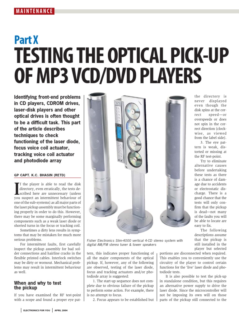 Testing the Optical Pickup Identifying and Troubleshooting Issues in