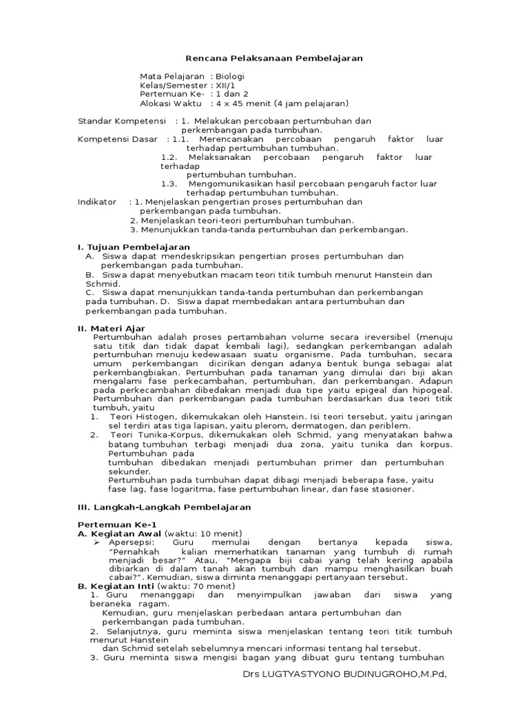 3 RPP Biologi Sma Kelas Xii Ipa | PDF