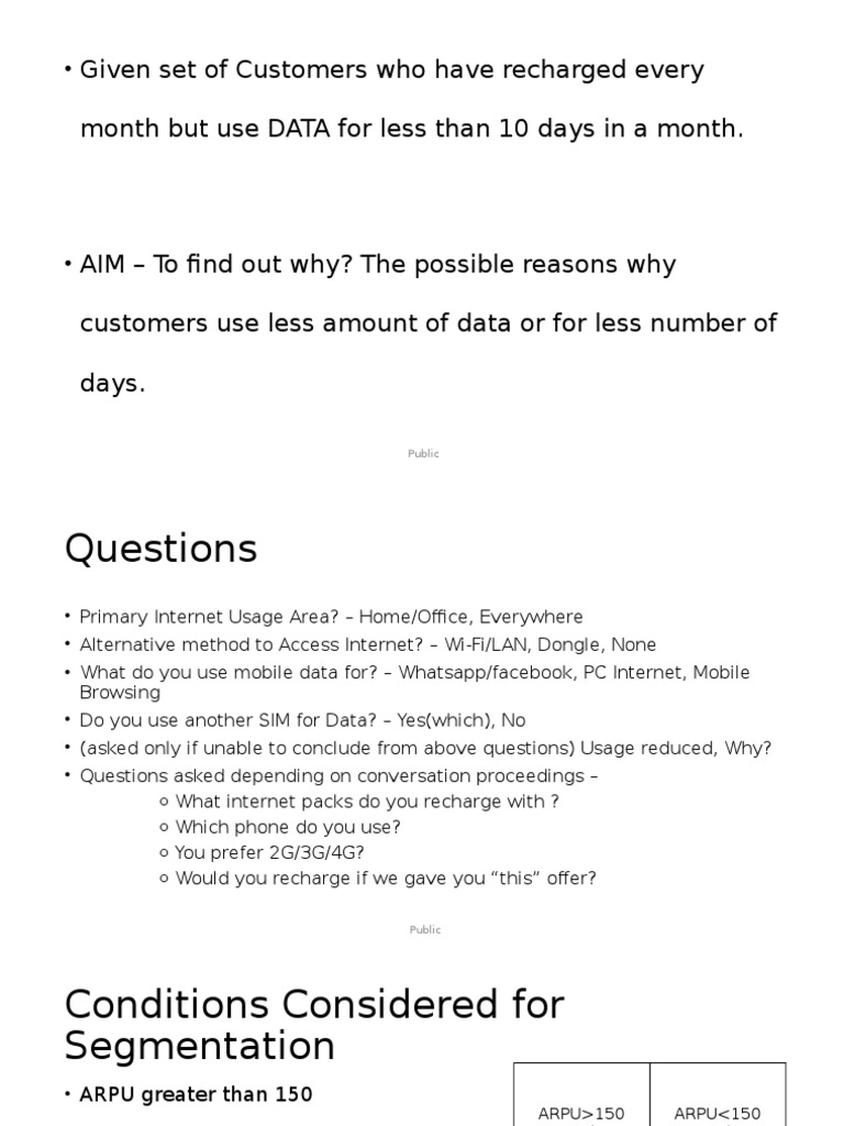 Analyzing Low Mobile Data Usage | PDF