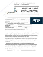 Mega Sorts Camp Registration Form