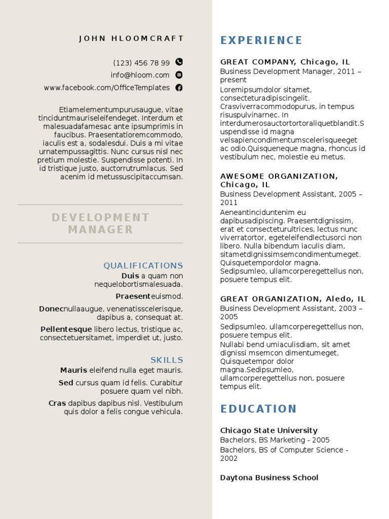Creative Formal Resume Template | PDF | Property Law | Information Age