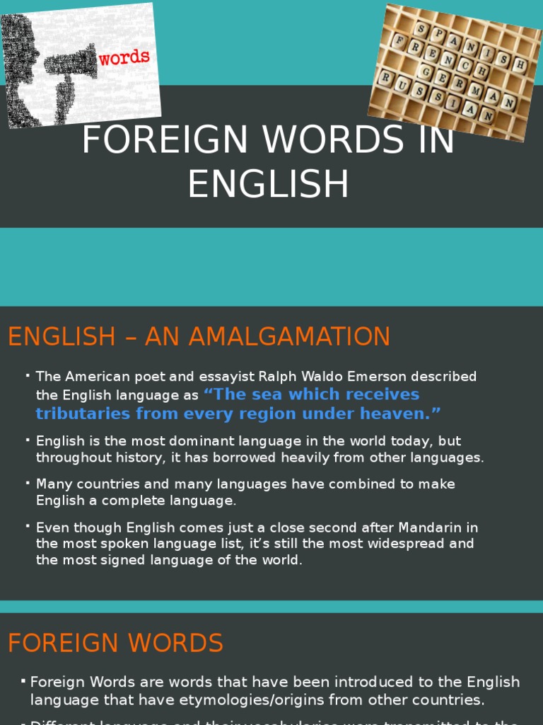 Foreign Words in English PDF English Language Languages