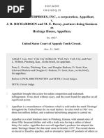 DREXEL ENTERPRISES, INC., A Corporation, Appellant, v. J. R. RICHARDSON and M. E. Deruy, Partners Doing Business As Heritage House, Appellees