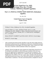 25 Fair Empl - Prac.cas. 1055, 26 Empl. Prac. Dec. P 31,801 Anthony Thomas v. The U. S. Postal Inspection Service, 647 F.2d 1035, 10th Cir. (1981)