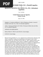 Bernina Distributors, Inc. v. Bernina Sewing MacHine Co., Inc., 689 F.2d 903, 10th Cir. (1981)