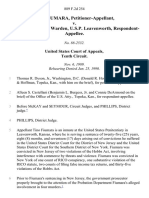 Tino Fiumara v. Jerry A. O'brien, Warden, U.S.P. Leavenworth, 889 F.2d 254, 10th Cir. (1990)