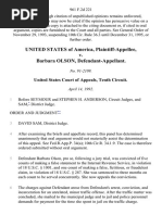 United States v. Barbara Olson, 961 F.2d 221, 10th Cir. (1992)