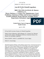 William Adrian Butler v. City of Prairie Village, Kansas H. Monroe Taliaferro, Jr., Mayor Barbara J. Vernon, City Administrator Carol Pendleton, Chairman of Policy and Services Committee Jerald R. Robnett, Former Director of Public Works Department, 172 F.3d 736, 10th Cir. (1999)