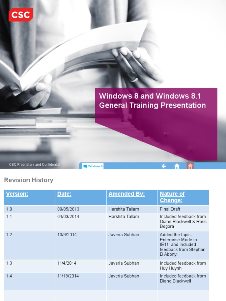 Windows 8 & 8.1 Training Overview | PDF | Windows 8.1 | Windows 8