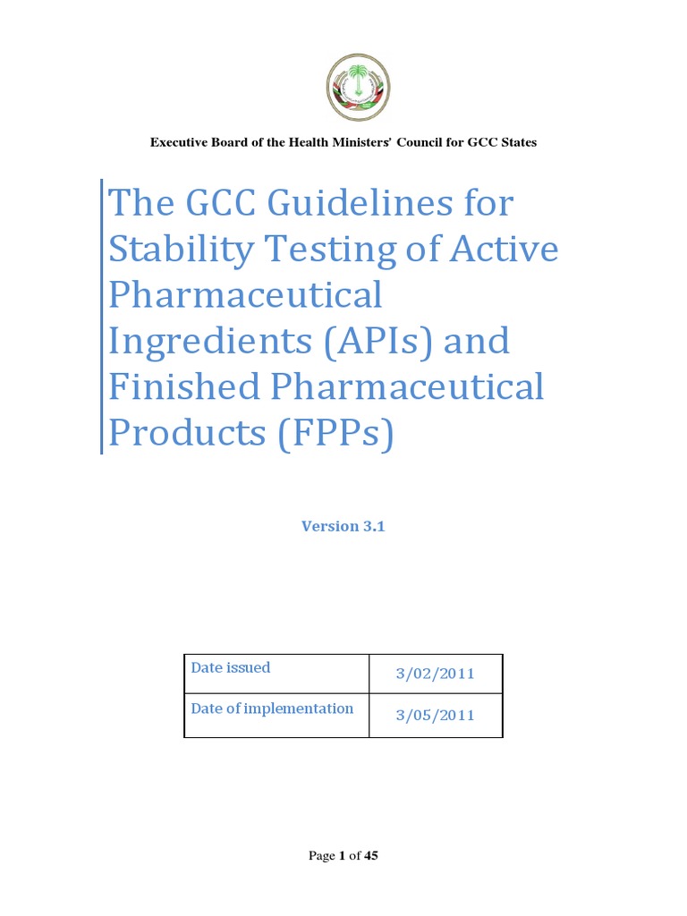 The GCC Guidelines for Stability Testing Version 3.1 24-2-2013 | Shelf ...
