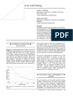 Model Probability of Putting Golf