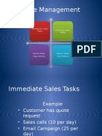 Time Management: Immediate Sales Tasks Eventual Sales Tasks