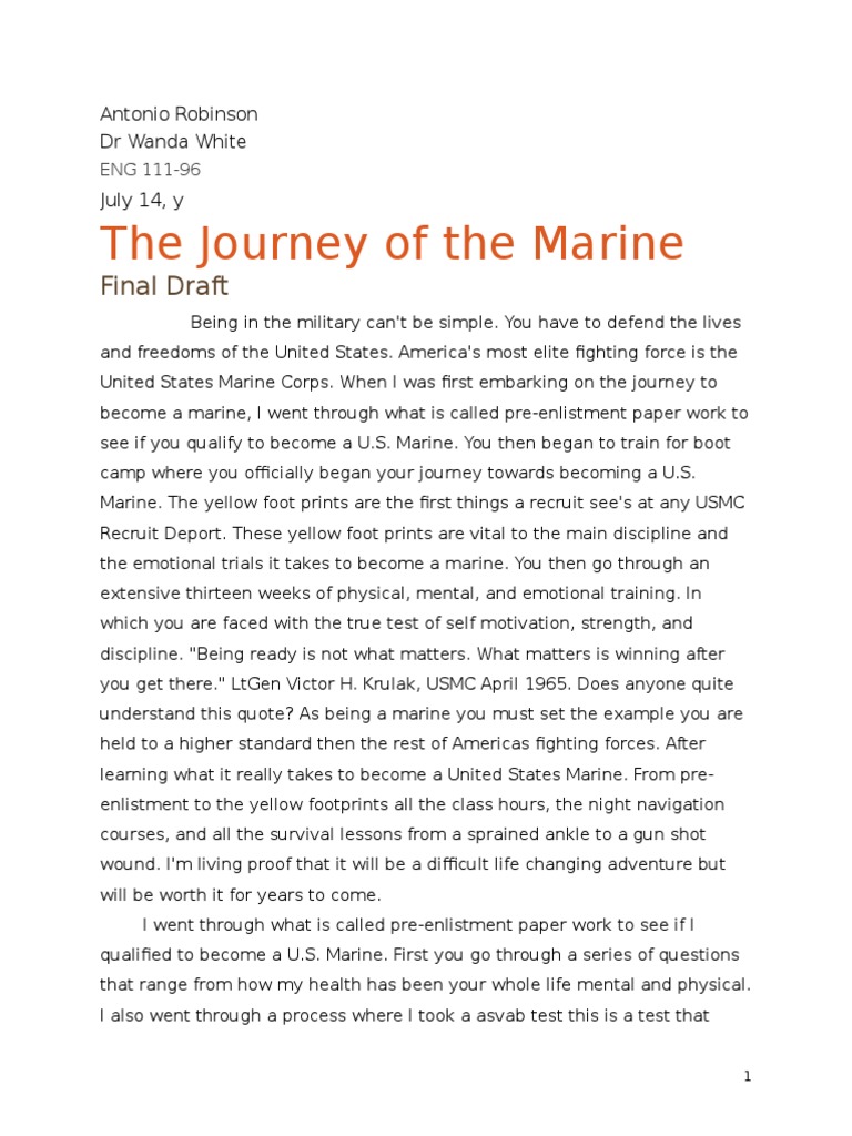 college essay for marine science