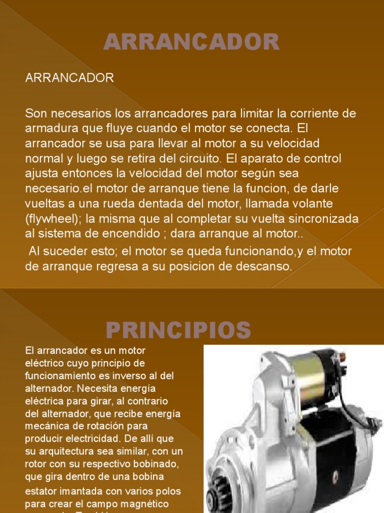 Transitorio Feudo Puerto marítimo Arrancador 1 | PDF | Motor eléctrico | Electromagnetismo