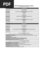 DASA 2016 Conference Preliminary Program