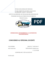 Conociendo Al Personal Docente