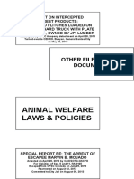 Animal Welfare Laws & Policies: Other Files And/Or Documents