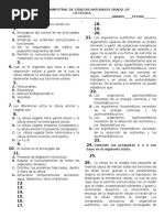 Examen Bimestral La Célula