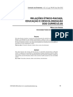 Relações Étino-raciais, Educação e Descolonização Dos Currículos