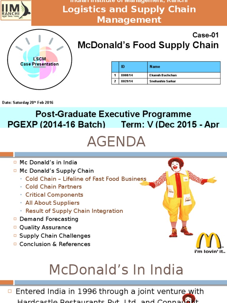 McDonalds Food Supply Chain Mc Donald's Supply Chain