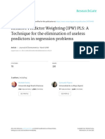 Iterative Predictor Weighting (IPW) PLS: A Technique For The Elimination of Useless Predictors in Regression Problems