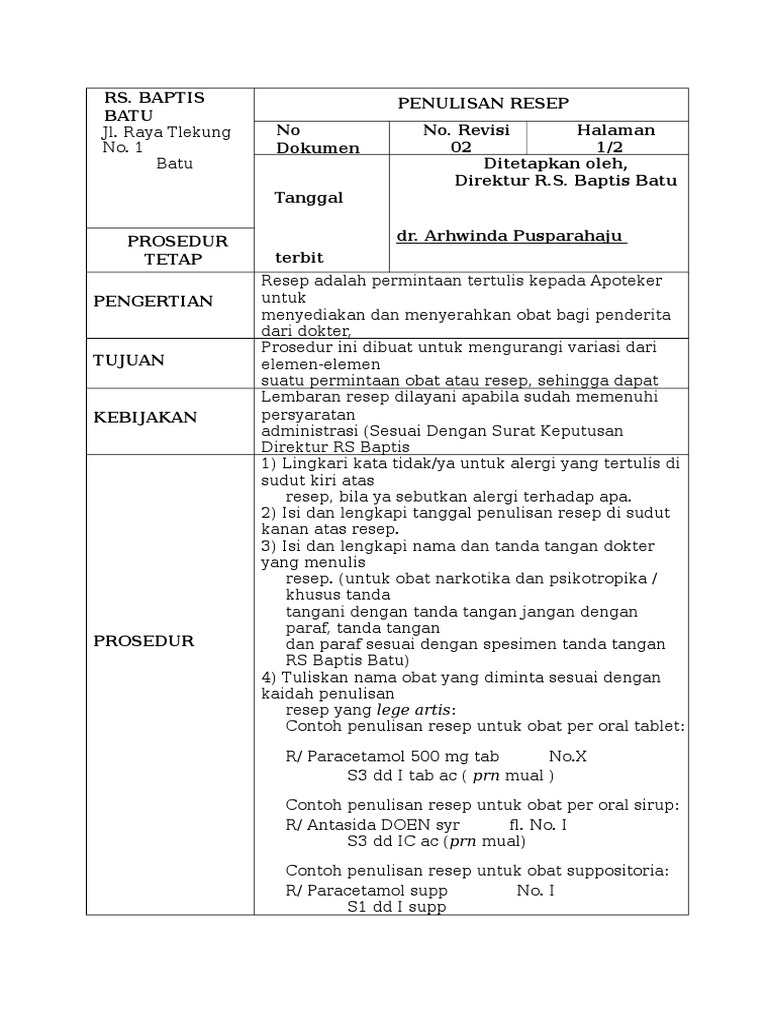 Contoh Penulisan Resep Obat Sirup Contoh Penulisan Resep Obat Sirup