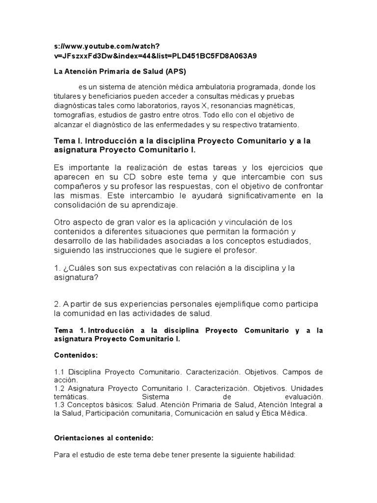 Ejes de la Atención Primaria en Salud | PDF | Medicina Familiar ...