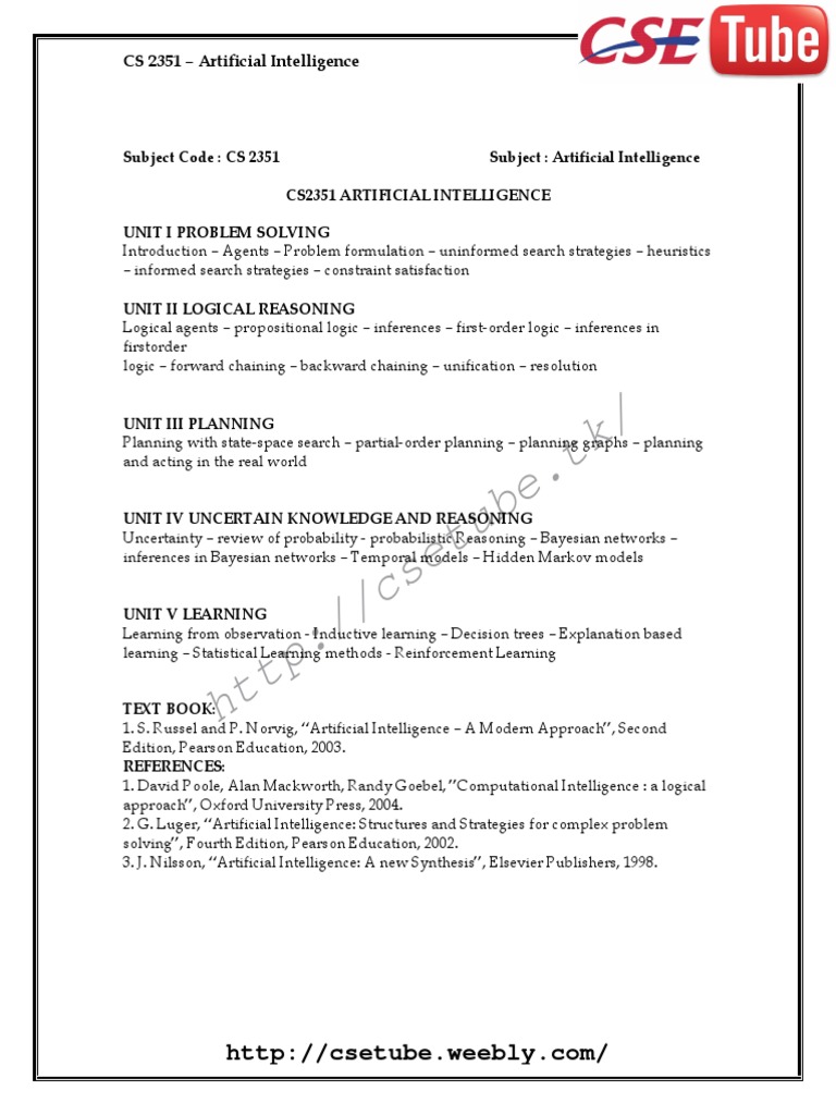 Ai Unit 1 PDF | PDF | Artificial Intelligence | Intelligence (AI ...