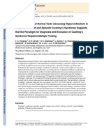 High Prevalence of Normal Tests Assessing Hypercortisolism in Subjects with Mild and Episodic Cushing’s Syndrome Suggests that the Paradigm for Diagnosis and Exclusion of Cushing’s Syndrome Requires Multiple Testing