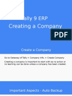 Tally 9 ERP: Creating A Company