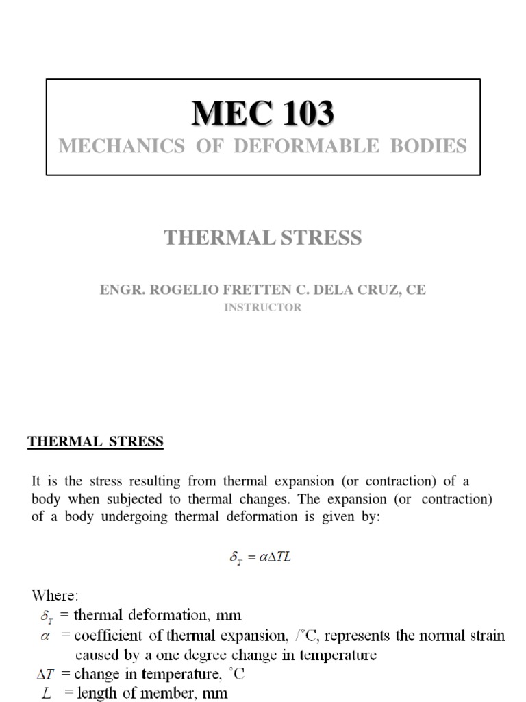 Thermal Stress Analysis and Solutions | PDF