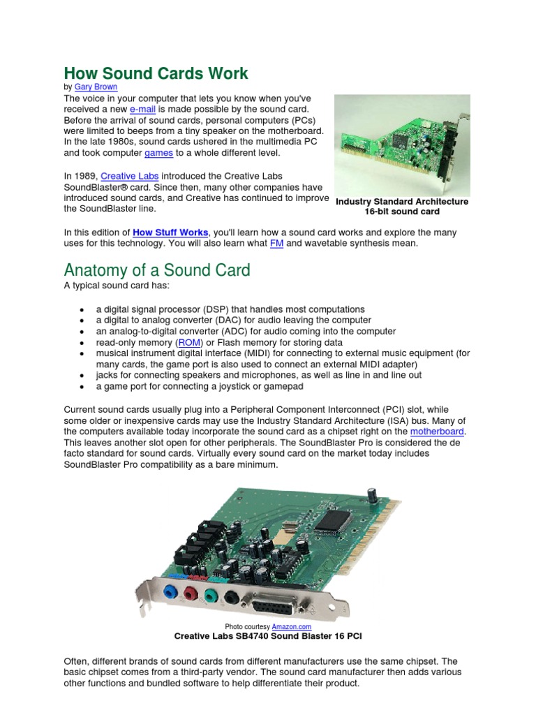 How Sound Cards Work PDF