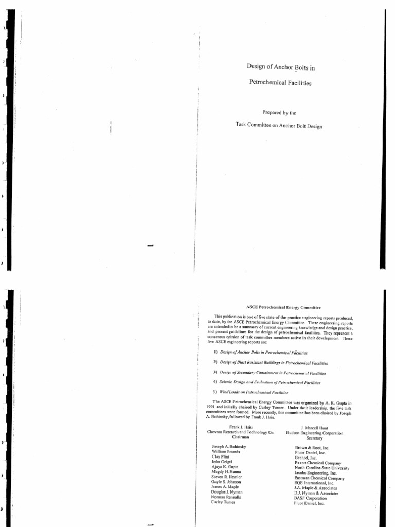 ASCE Anchor Bolt Design For Petrochemical Facilities PDF PDF