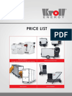 Price list for energy efficiency products