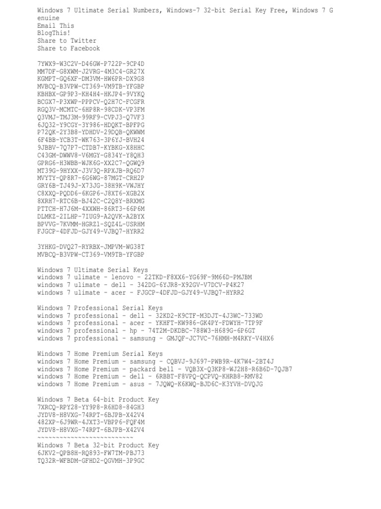 Windows Serial Key | PDF