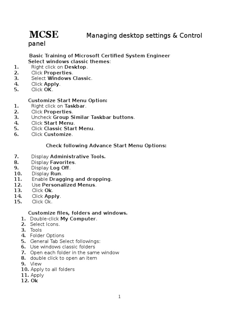MCSE Desktop Management Guide | PDF | Active Directory | Remote Desktop ...