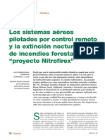 Los sistemas aéreos pilotados por control remoto y la extinción nocturna de incendios forestales “Proyecto Nitrofirex”