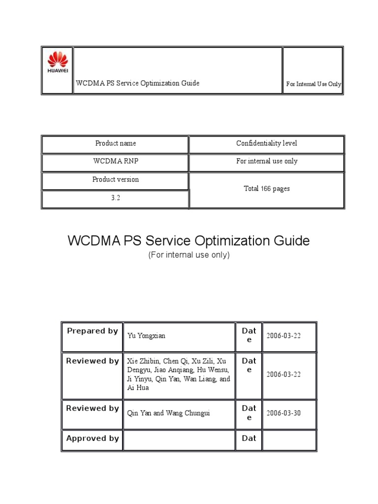WCDMA PS Service Optimization Guide | PDF | High Speed Packet Access ...