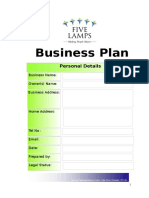Business Plan: Personal Details