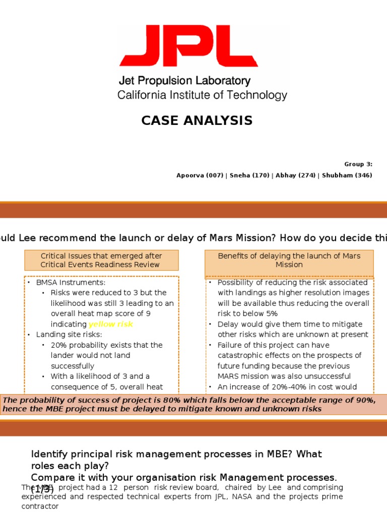 Mars Mission Risk Management Analysis | PDF