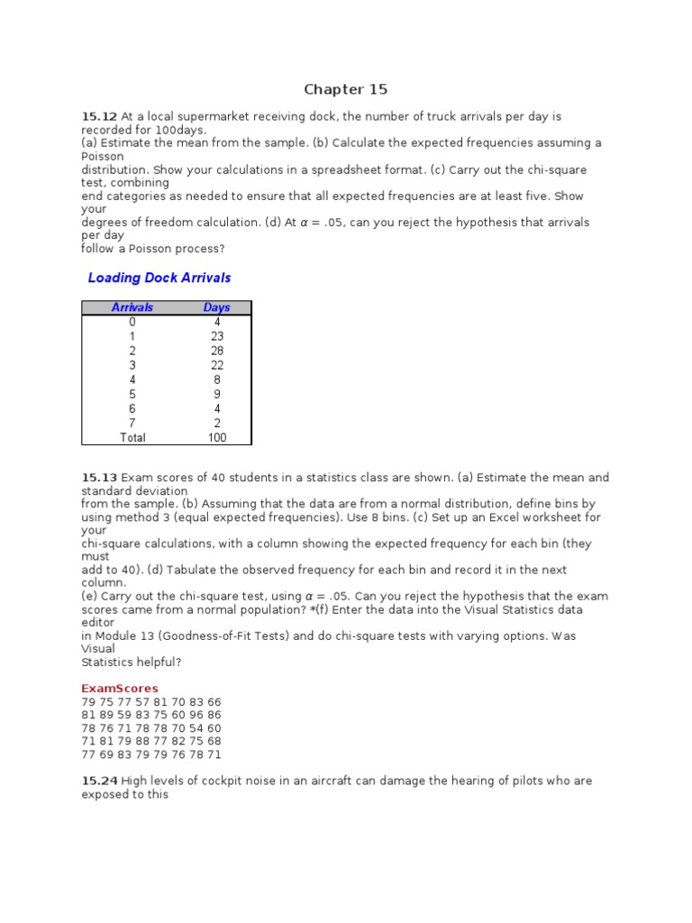 Statistical Analysis of Arrival and Exam Data | PDF | Chi Squared ...
