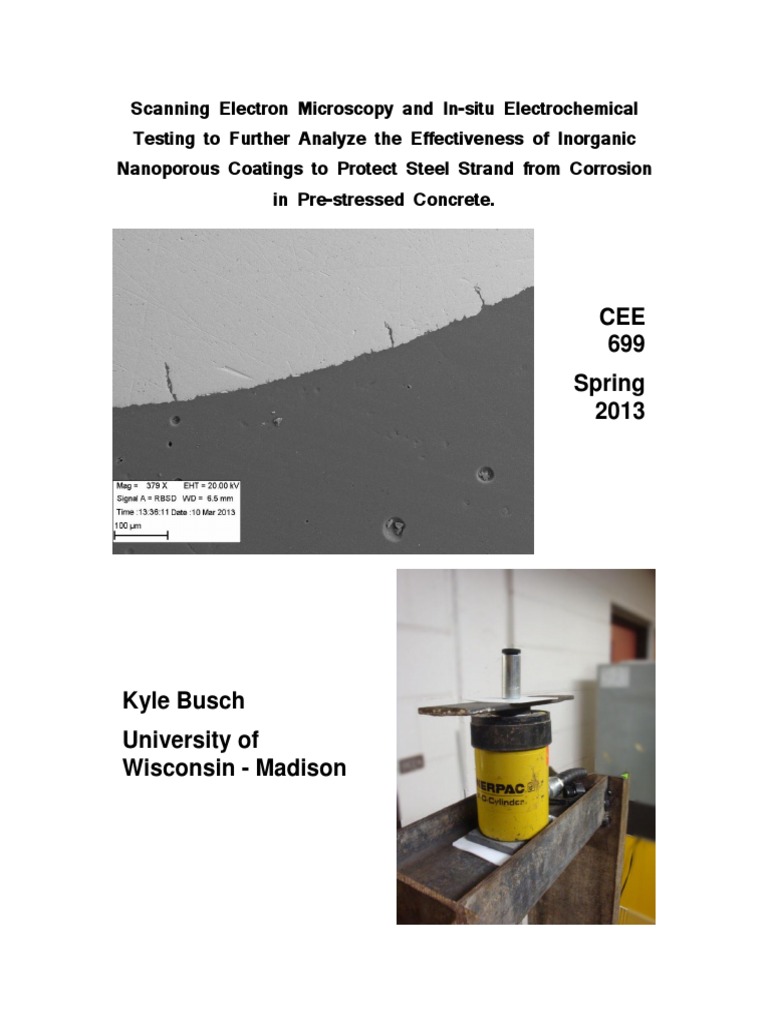 CEE 699 Spring 2013 | PDF | Corrosion | Scanning Electron Microscope