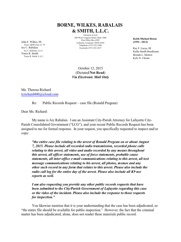 Public Records Request Response: Pregean Case | PDF | Discovery (Law ...