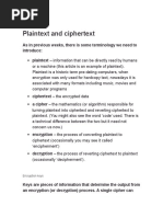 Plaintext and Ciphertext