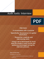 Audit Tools: Interview: Lecture 4a